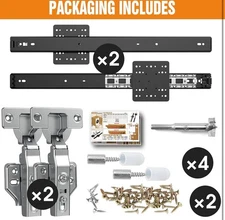 Pisman Pocket Door Slides, Pocket Door Hardware for Inset Door 16”