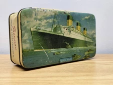 Vtg Bensons Confectionery English Toffee Candy Tin Queen Mary Ocean Liner Ship