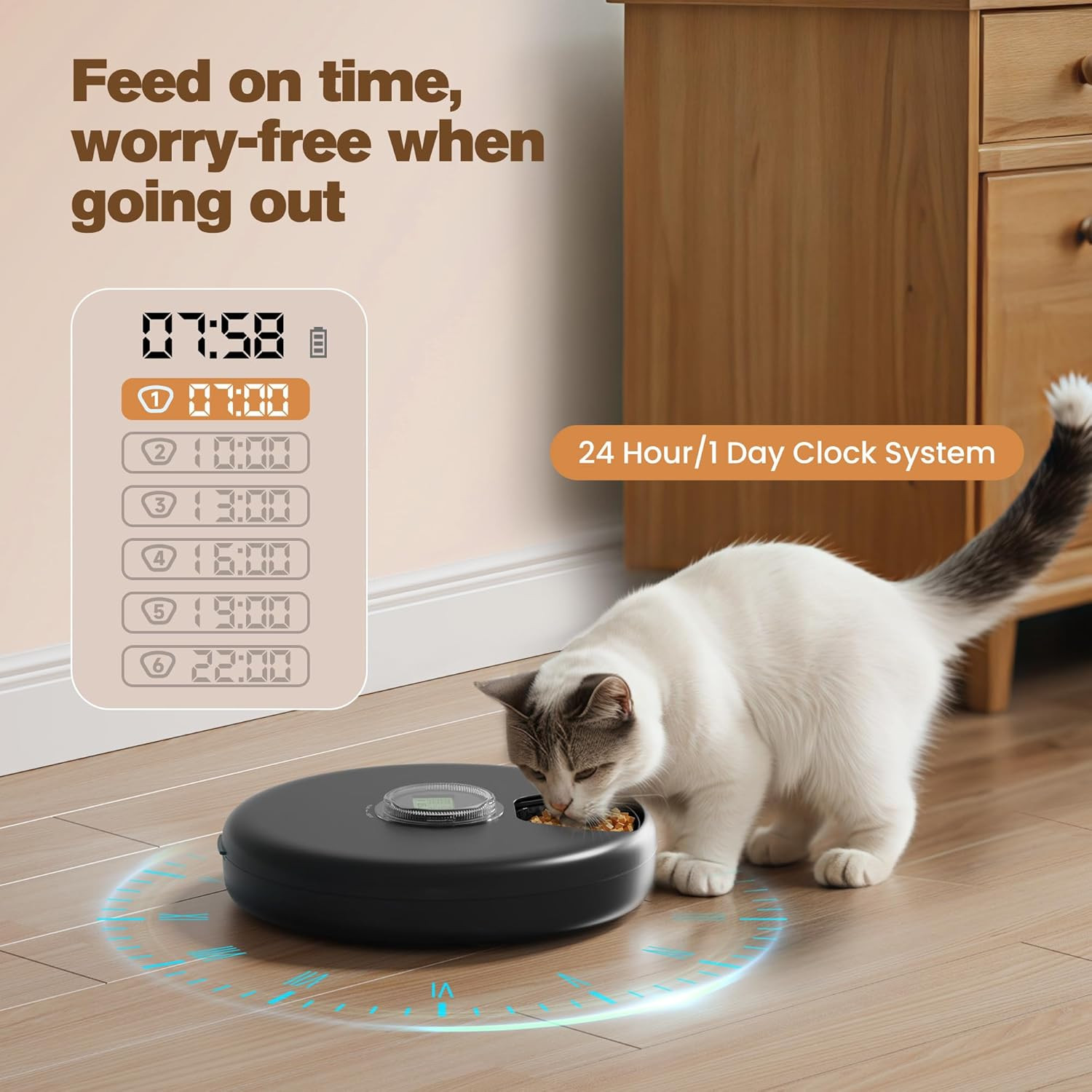Dispenser Gatti Automatico Umido e Secco | Ciotola con Timer 48 Ore - 4
