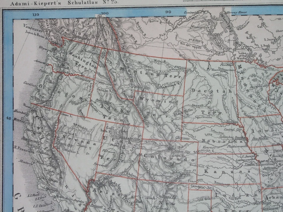 MAPA ORIGINAL 1876 RARO ESTADOS UNIDOS TEXAS LUISIANA MÉXICO CALIFORNIA ARKANSAS Foto 3 de 4