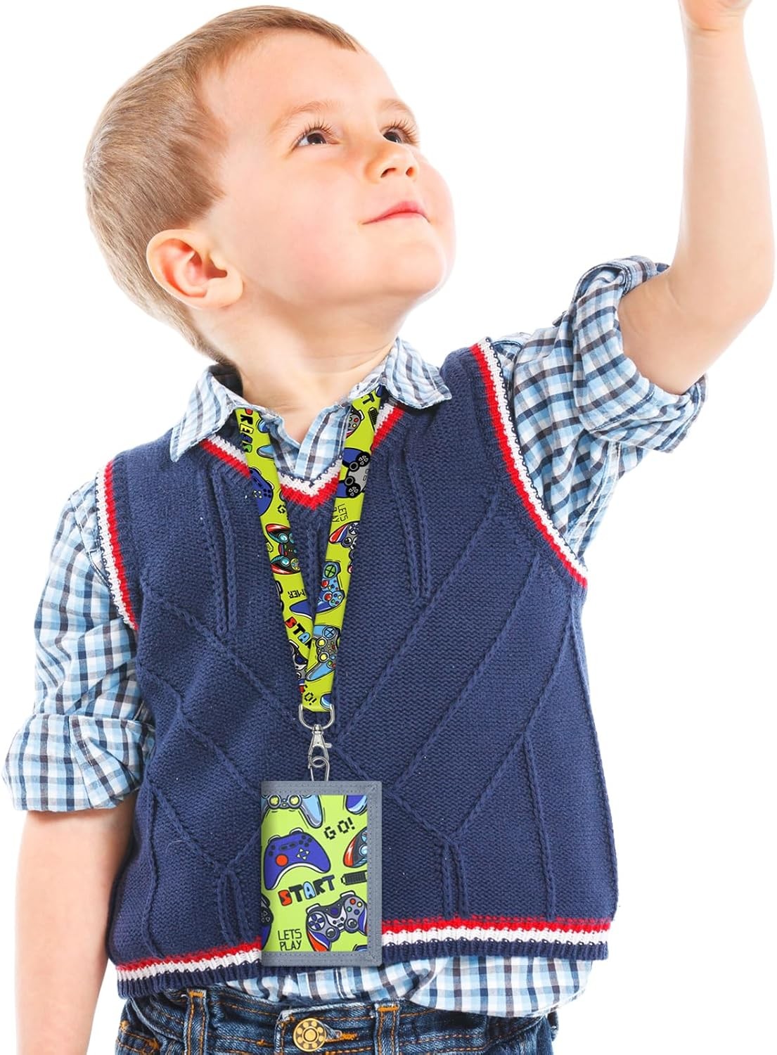 Kids Wallet for Boys and Girls 4-16 with Lanyard and Key Chain Holder, Trifold C