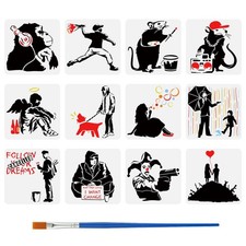 FINGERINSPIRE 12 Pcs Banksy 11.8x11.8 inches, 12 Styles Pattern