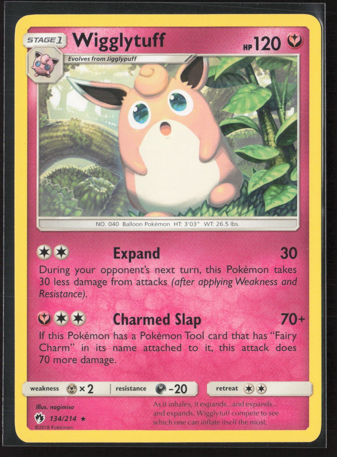 Wigglytuff 134/214 Rare Lost Thunder Pokemon Near Mint