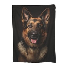 German Shepherd Plush Blanket for Boys  Girls, Super Soft Dog Lovers Gift, A...