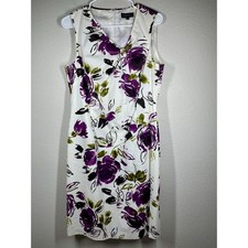 Tahari Arthur S Levine Sz 12 Dress Sheath Vibrant Floral Sleeveless Zipper Lined