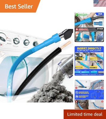 Efficient 2-Piece Dryer Vent Cleaner Kit: Lint Vacuum Attachment & Brush