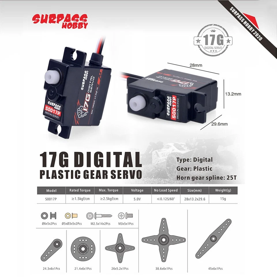 Digital Servo 9g 6kg-30kg 70kg for 1/18 1/16 1/12 1/10 1/8 1/7 1/5 RC Car Boat - Image 4 of 4