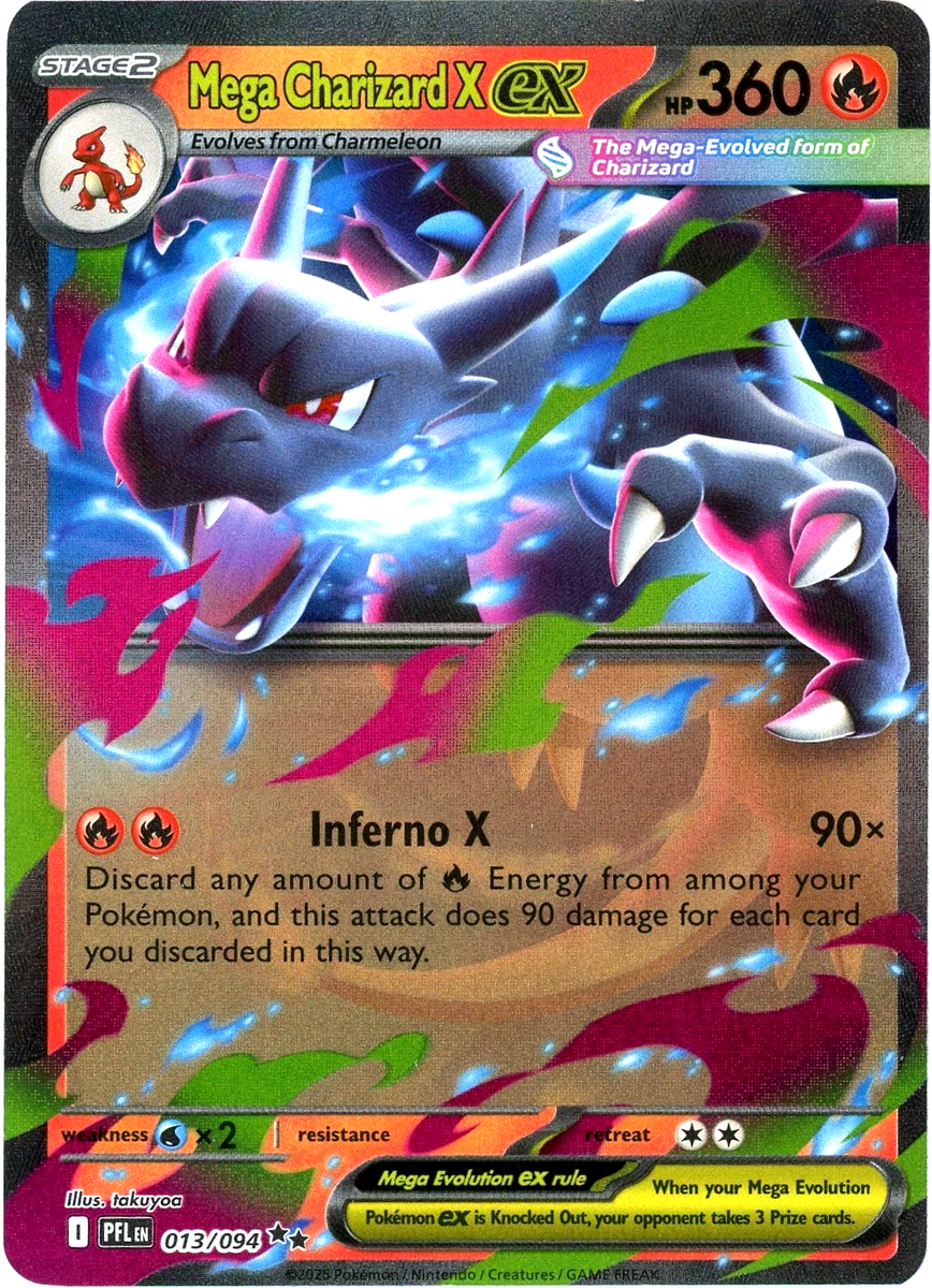 Mega Charizard X ex 013/094 Double Rare Phantasmal Flames PFL ME02