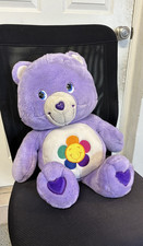 Vintage Care Bears Plush Jumbo Large Harmony Bear Purple Belly Flower 28"
