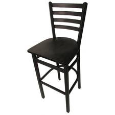 Oak Street Mfg SL2301SVWB Ladderback Barstool w/Black Wood Seat