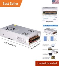 12V DC Power Supply 30A 360W with Dual Voltage Input for Versatile Electronics