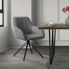 Fauteuil de salon gris chaise pivotante ergonomique pour salle à manger cuisine