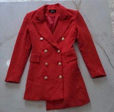 Lulus Red Blazer Coat Xs Double-breasted Classic Captain
