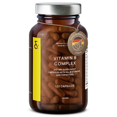 Vegan Vitamin B Complex Capsules - High Strength - All 8 B Vitamins + Co-Factors