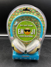 Live. Love. Music. Emoji On-Ear Stereo Wired Headphones - NEW