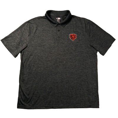 NFL Team Apparel Shirt Men's Short Sleeve CHICAGO BEARS Polo TX3 Cool Gray XL