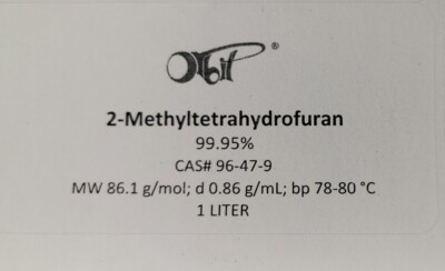 2-METHYL TETRAHYDROFURAN 99.9+% (1 LITER) Replaces THF or Diethyl Ether Solvent