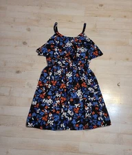 Elle Xsmall Dress Womens Blue Multicolored Sleeveless Floral