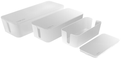 3 LogiLink Kabelbox-Set, 3 Größen, weiß
