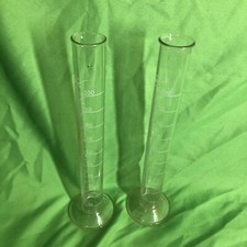 Pair of Unbranded USA 100ML TC 20 C Graduated Cylinder - USA - Round Base
