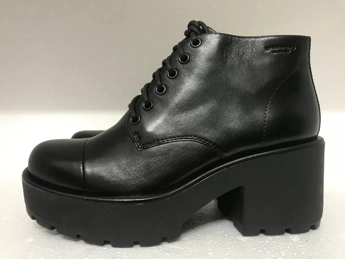 Vagabond Dioon Black Lace Up Chunky Block Heel Ankle Boot US7-12 (EU37-42) | eBay