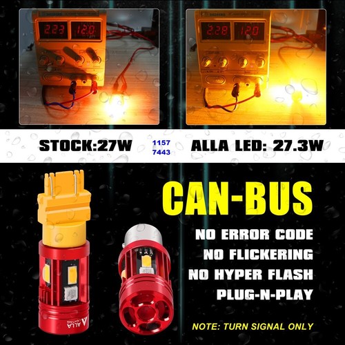 LED CANBus Plug & Play Amber Turn Signal Light Bulbs For 94-95 Jeep Wrangler(YJ) - Picture 2 of 5