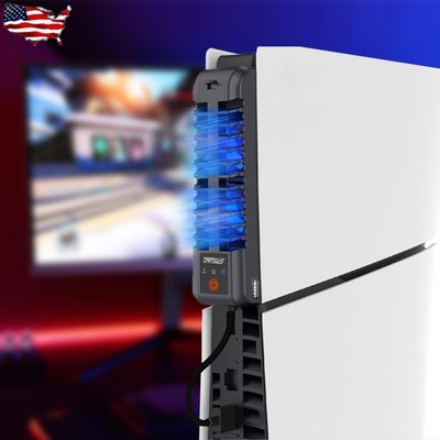 Cooling Fan Durable LED Light Quiet Cooler Fan for PS5 Slim Disc&Digital Edition