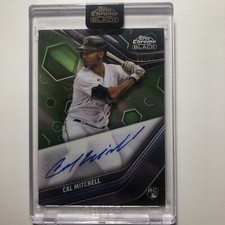 2023 Topps Chrome Black Cal Mitchell #CBA-CMI Green Refractor #'d 33/99 Pirates