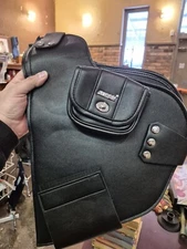 Aufer Motorcycle Front Bar Leather Leg Protector Bags For Storage And Protection