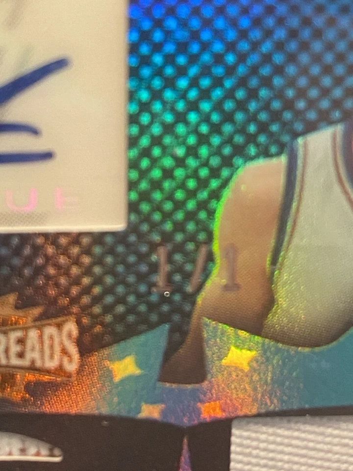 john stockton 1/1 triple threads jersey auto - Image 3 of 3