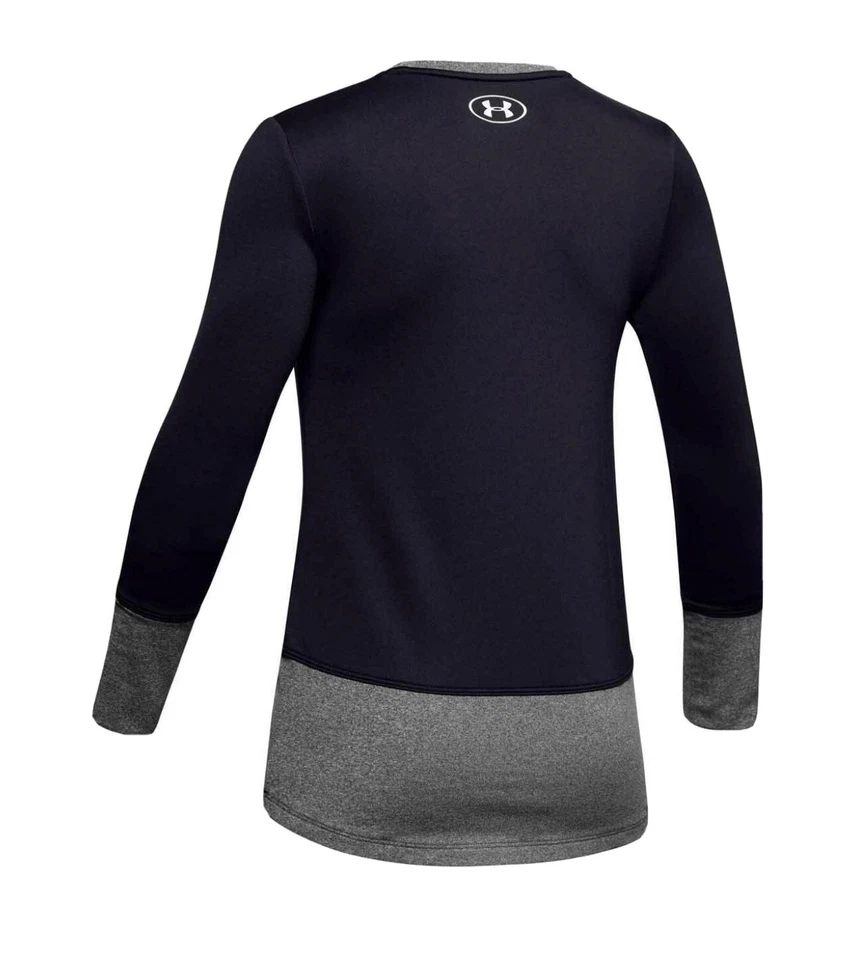 Under Armour Girls’ COLDGEAR Base Layer Long Sleeve Shirt Black Size X-Small - Image 2 of 4