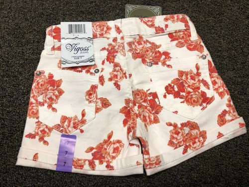 Vigoss Jeans Girls Rose Print Mid Shorts - Picture 3 of 5