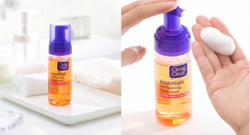 2x150ml. Clean And Clear Essentials Self Foaming Facial Wash Oil Free Gently - Picture 5 of 6
