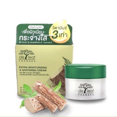 De Leaf Thanaka Moisturizing & Whitening Cream Facial cream 40ml From Thailand