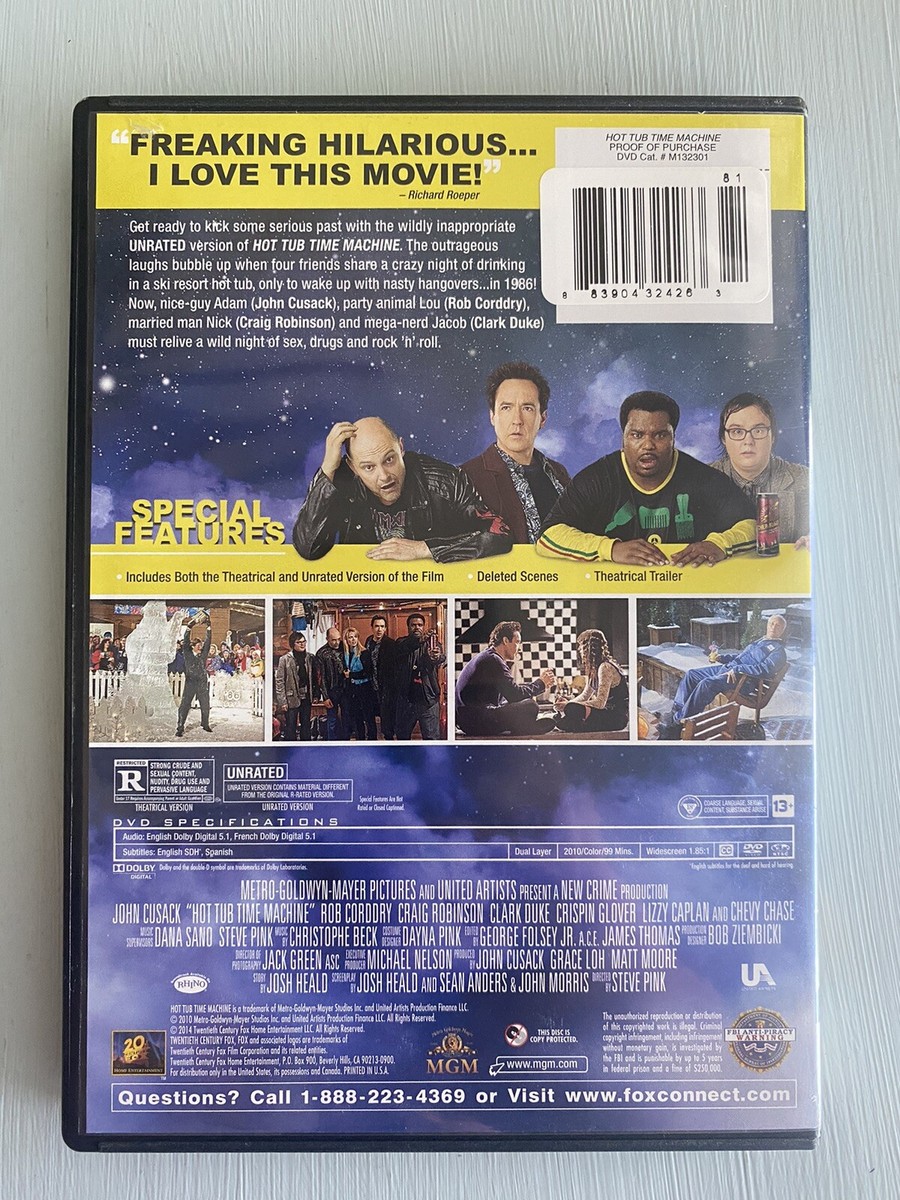 Hot Tub Time Machine (DVD, 2010, Unrated Edition) John Cusack