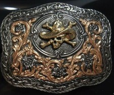 Crumrine Western Belt Buckle Cowboy Skull C10141