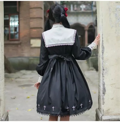 Harajuku Lolita Cross Embroidery Dress Size S brand new - Picture 5 of 5