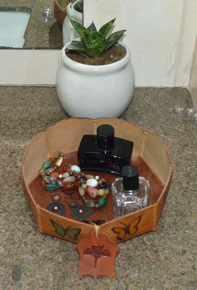 Butterfly Hand Crafted Decorative Leather Tray For Home Decor eBay