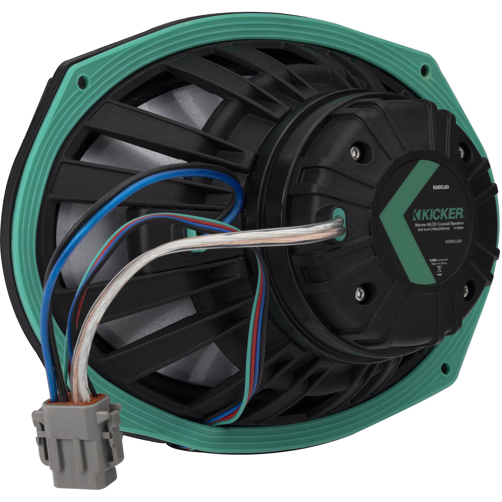 2 KICKER 48KMXL694 300-ваттные 6x9-дюймовые рупорные динамики для морских судов со светодиодной подсветкой KMXL69