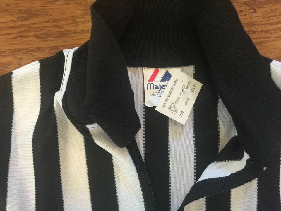 Мужская большой футбол рефери длинным рукавом официальный рубашка четверть молнии новый с Ярлыками - Изображение 3 из 4