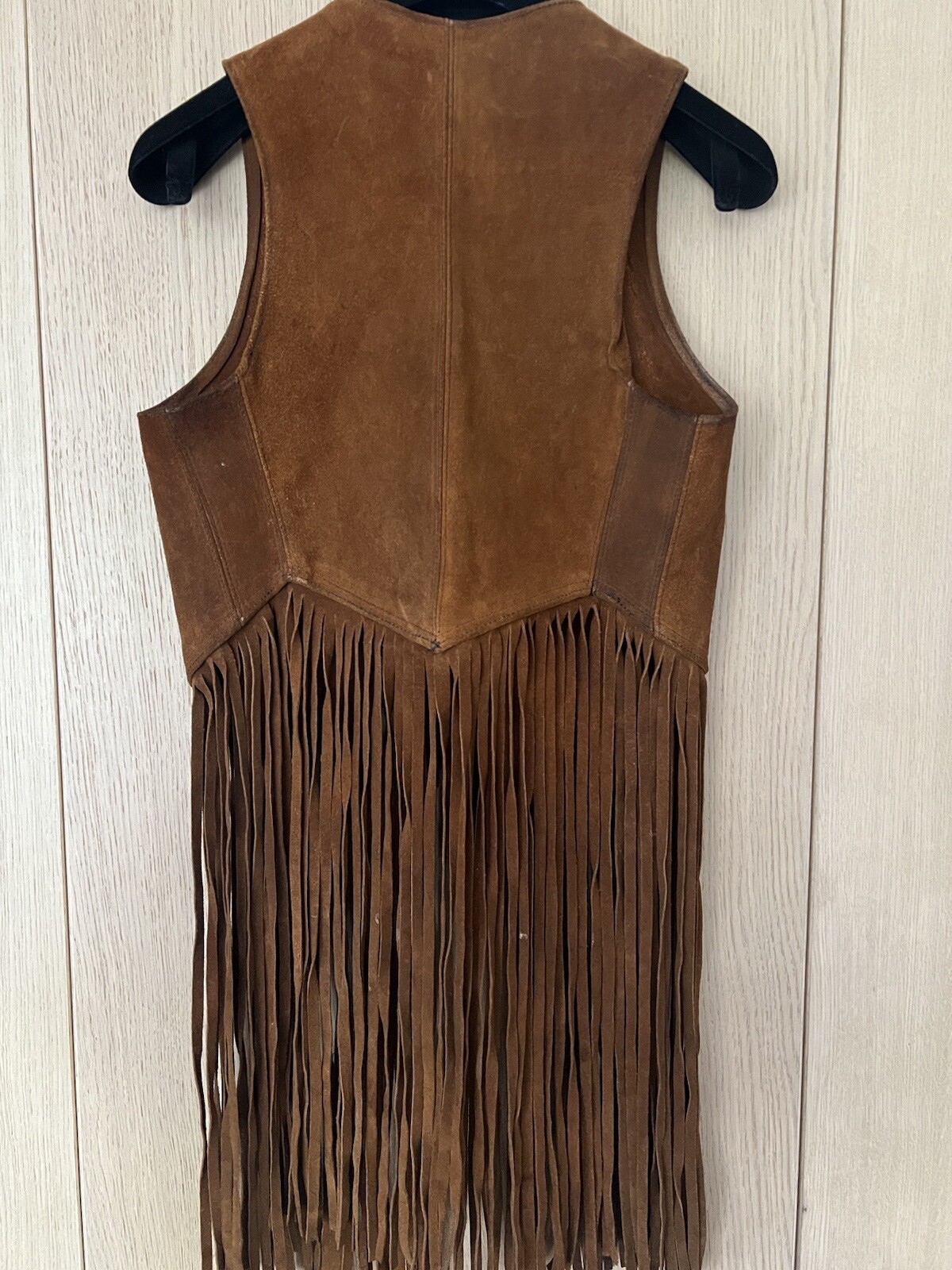 Vintage 1970s Tassel Fringe Waistcoat Vest Suede Boho Tan Brown Rust Kensington eBay