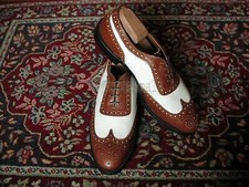 Handmade Men's Leather Designer Dress Brogues Wing Tip Italian Oxfords Shoes-336