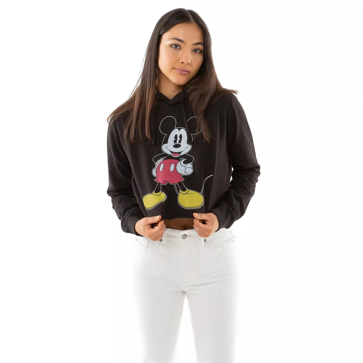 Disney Womens Cropped Hoodie Mickey Mouse Classic S XL Official eBay