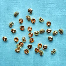 50 Earrings Backs Gold Tone Brass Butterfly Post Stopper Ear Nuts - FD272