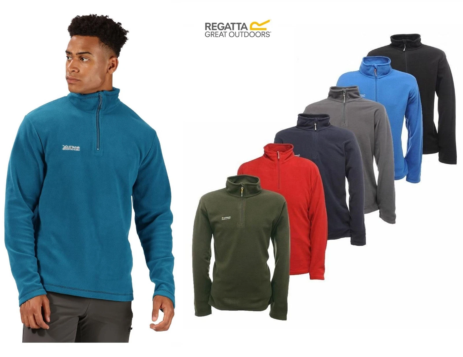 Regatta Mens Thompson Half Zip Light Micro Fleece Pullover Top Jumper S-5XL
Opens in a new window or