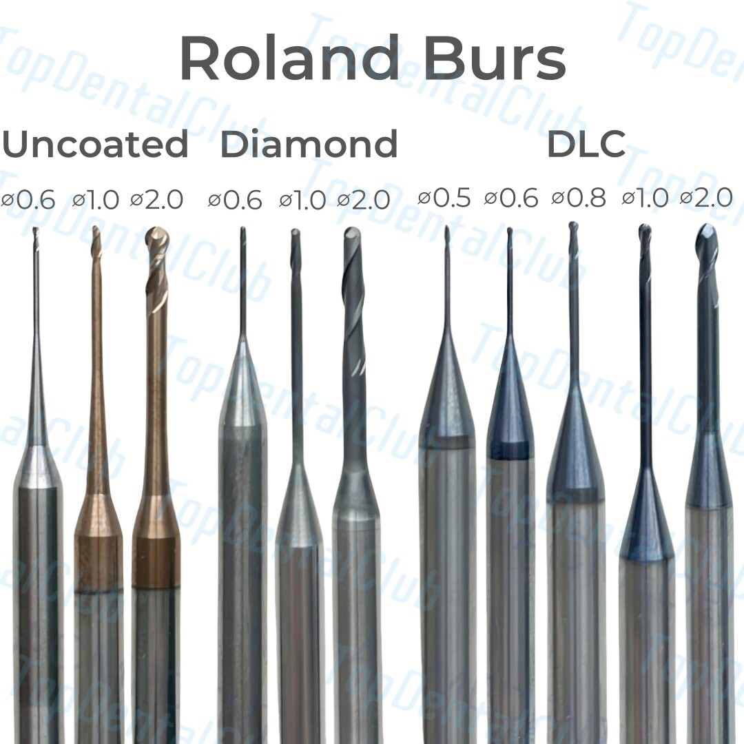 Dental Roland Milling Burs CAD CAM Zirconia Cutting Bur PMMA