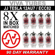 Brand New Gain Matched Octet (8) JJ Tesla Electronics 12AU7 / ECC82 Vacuum Tubes