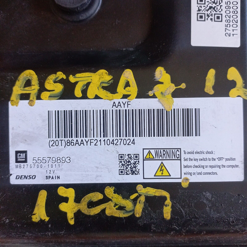 CALCULATEUR OPEL ASTRA 1.7 CDTI DENSO MB 276700 1011 55579893 AAYF - Picture 2 of 2