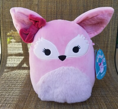 NEW Squishmallows 8'' Miracle the Pink Fox with bow 2024 Kellytoy Plush Toy Gift