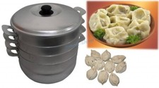 MANTOVARKA (6 L) 3-TIERED) COOKWARE UZBEK CUISINE / DUMPLING STEAMER. NEW!